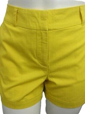 NWT  LOFT  BRIGHT YELLOW 4" INSEAM CASUAL SUMMER CHINO SHORTS SIZE: 2 NWT